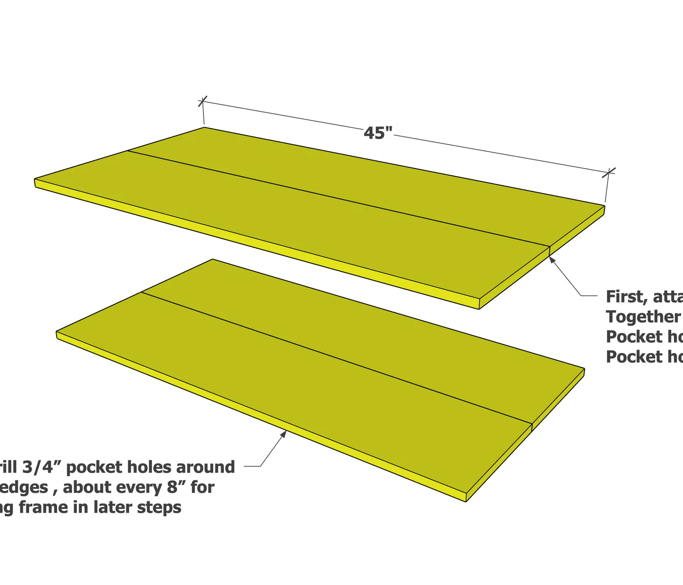 Parsons Rectangle Coffee Table, step 1