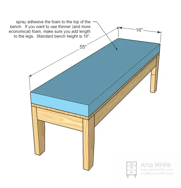 Slipcover Bench, step 4