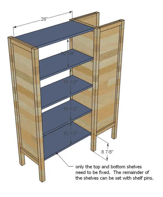 Dresser Bookshelf Support for Board and Batten Bunk System, step 5