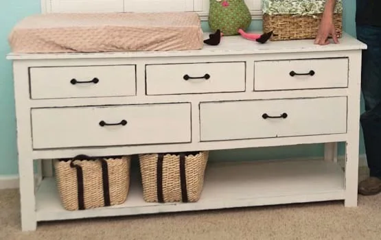 Dresser with Open Bottom Shelf