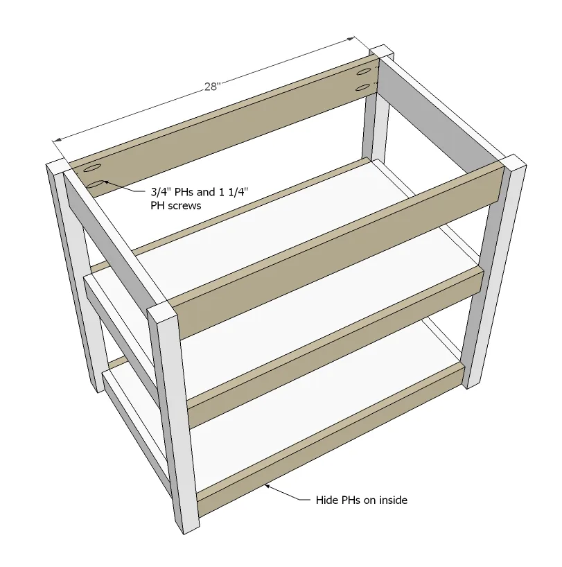 Drop Leaf Round Storage Table, step 3