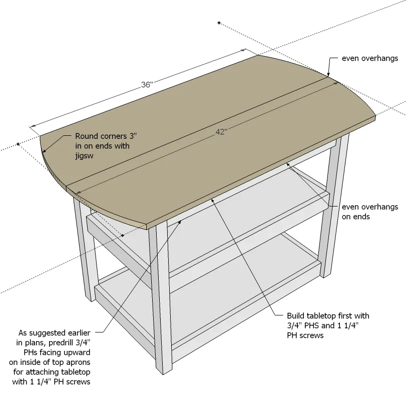 Drop Leaf Round Storage Table, step 4