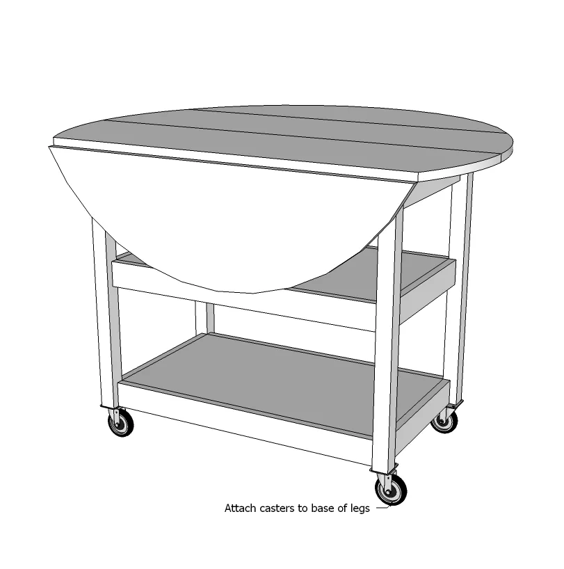 Drop Leaf Round Storage Table, step 7
