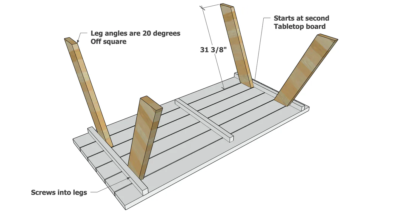 Easiest to Build Picnic Table Plans with Free PDF, step 2