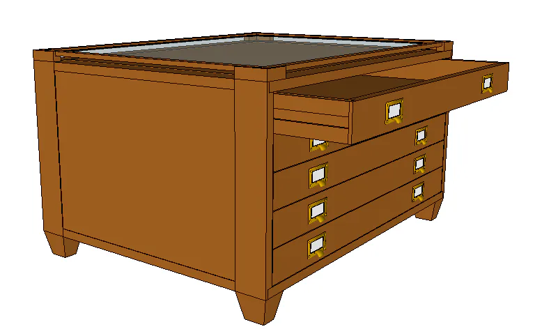 East Fork Map Cabinet / Occasional Table with Safety Glass Top, step 6
