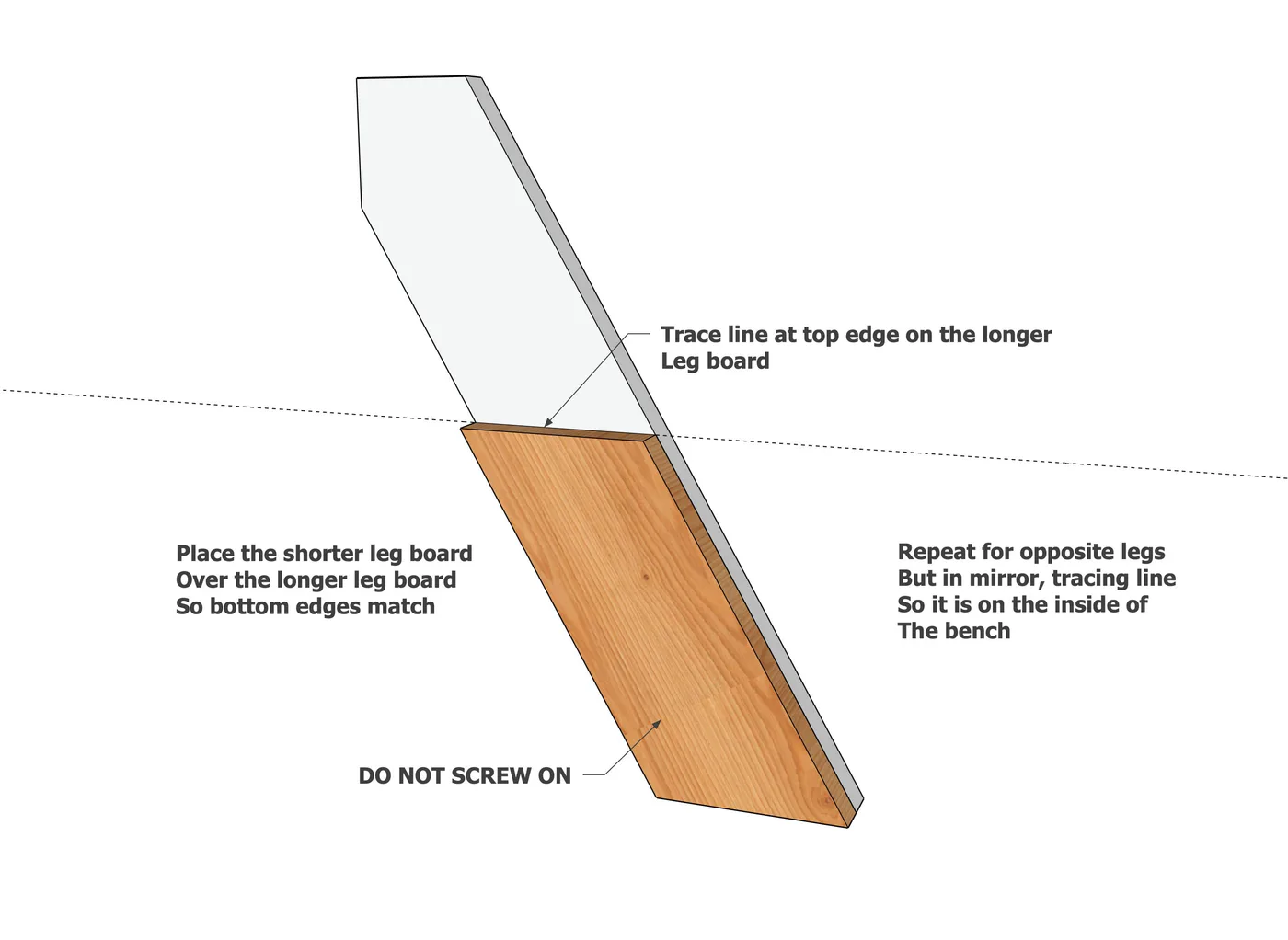 Easy 6-Board Leopold Bench with Cut List, step 2