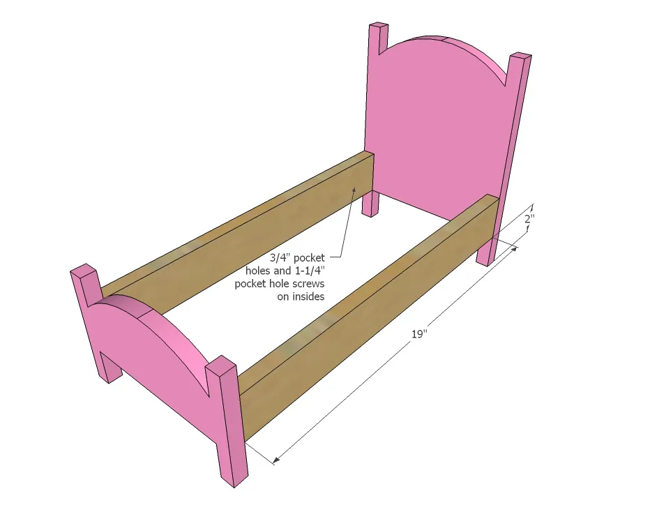 Easy Build American Girl Doll Bed, step 2