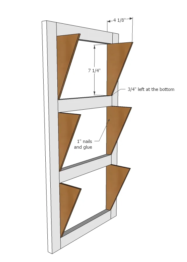 Easy Wall Mail or Magazine Bin Shelf, step 2