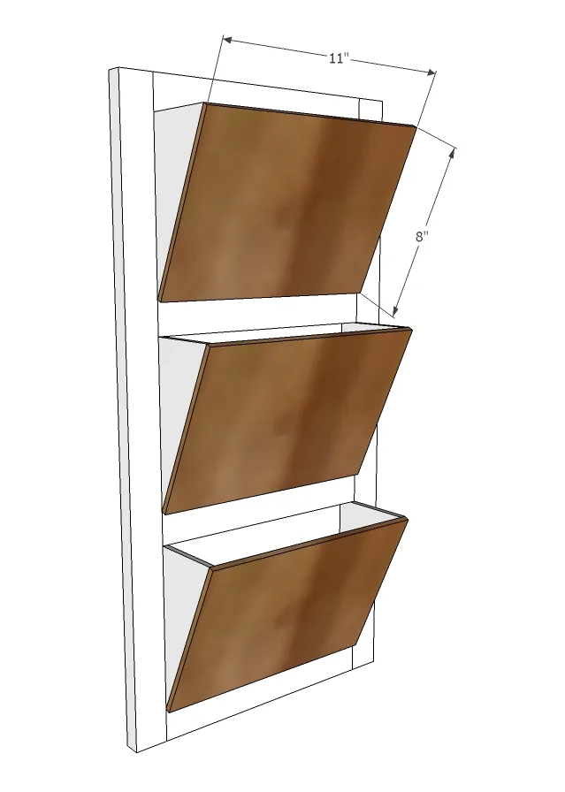 Easy Wall Mail or Magazine Bin Shelf, step 3