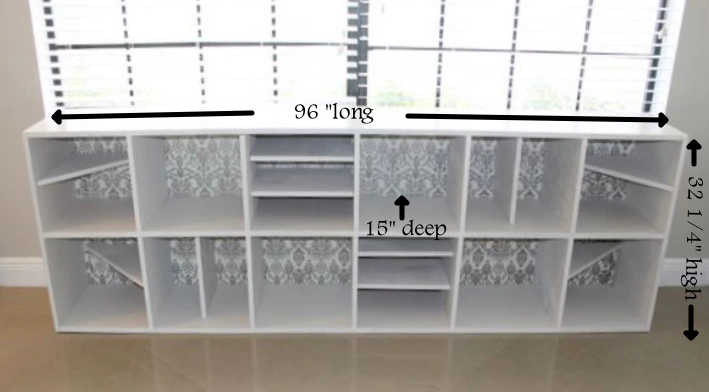 Eclectic Bookshelf dimension diagram 1