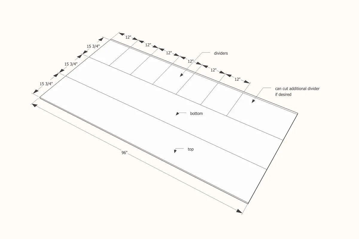 Emmie Storage Bench, step 1