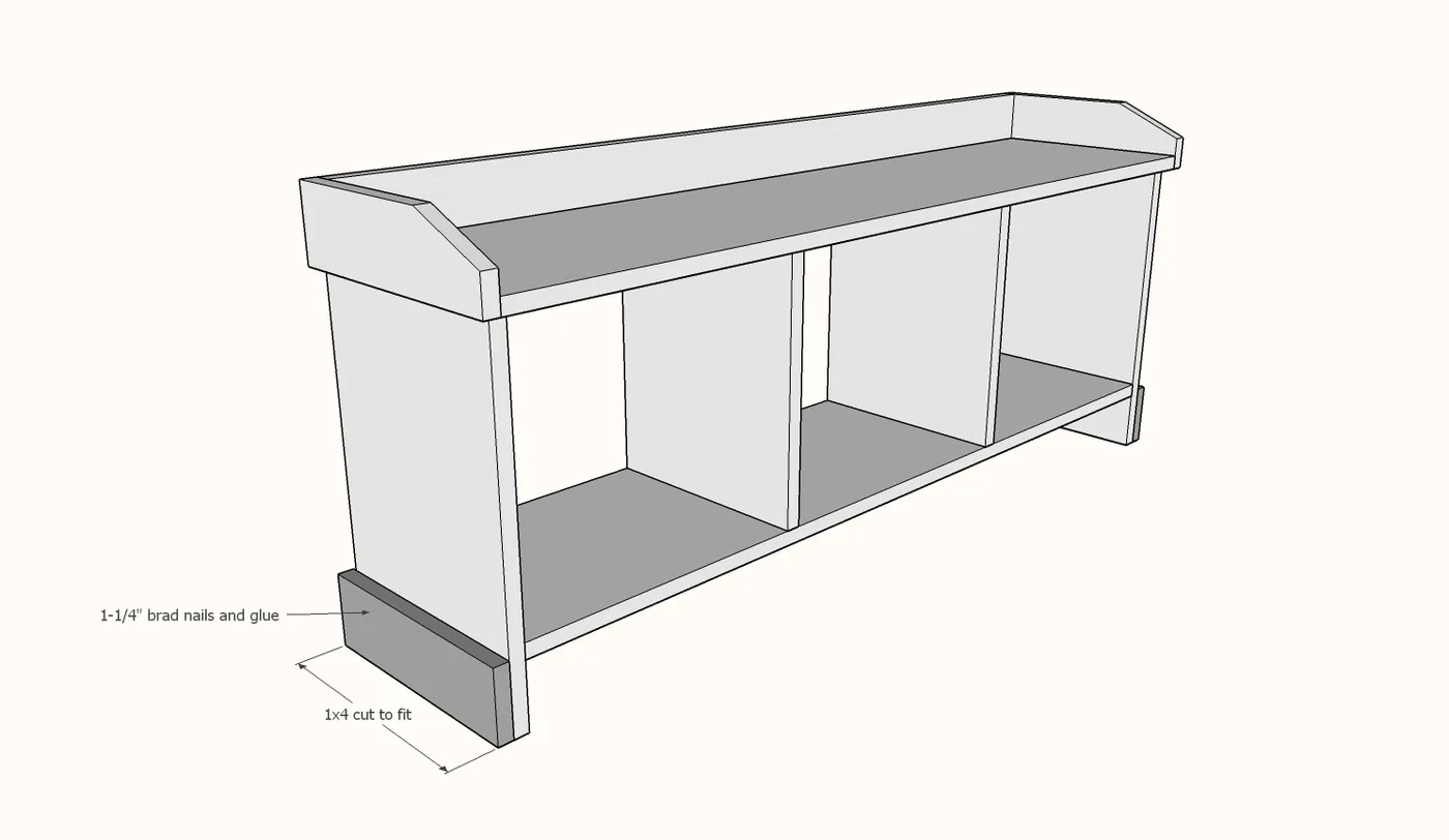 Entryway Bench and Storage Shelf with Hooks, step 6