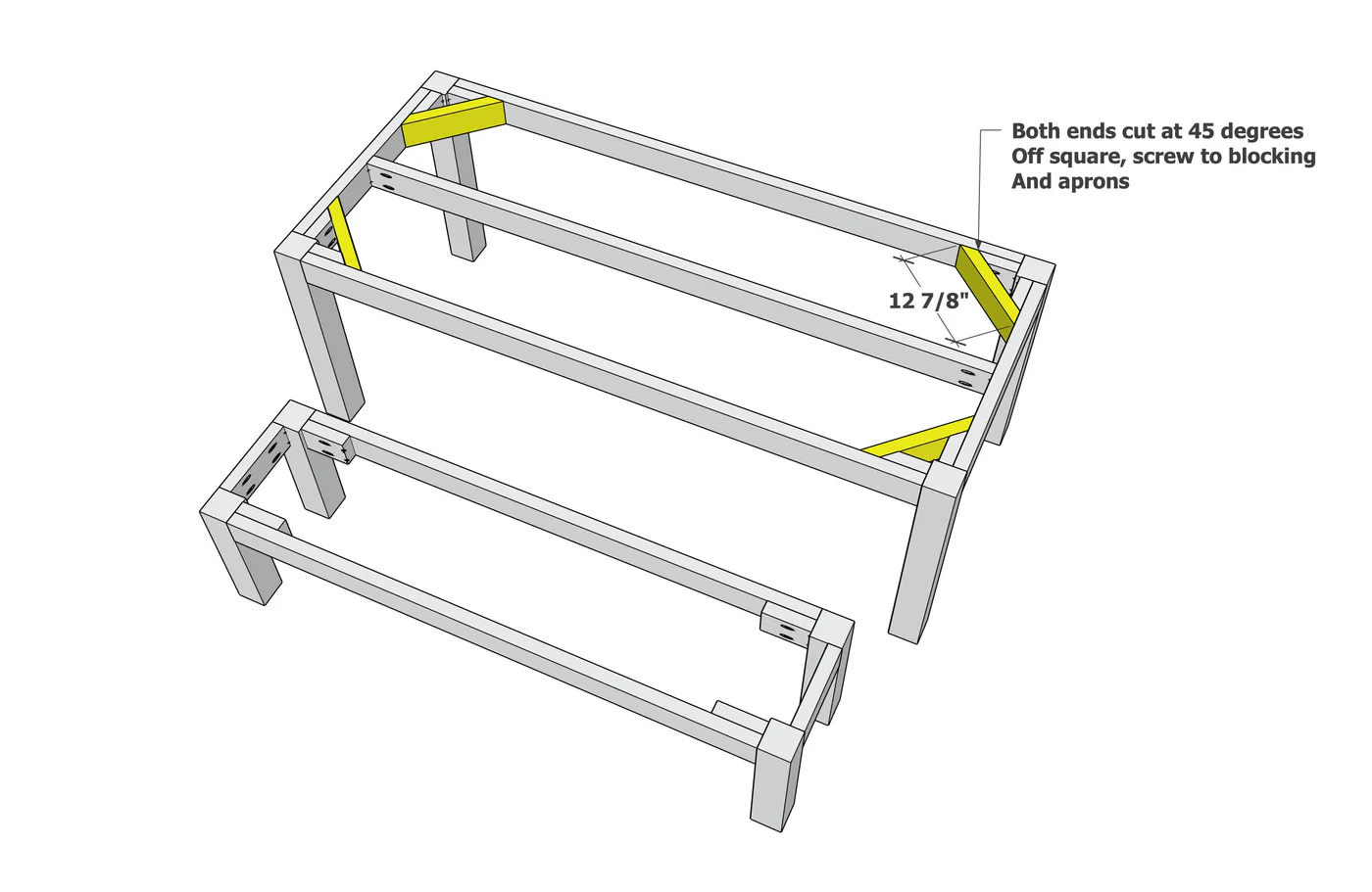 Essential Modern Outdoor Dining Table and Bench Set, step 5