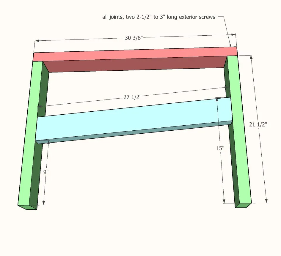 Essential Wood Outdoor Chair Frame for Standard Chair Cushion, step 1