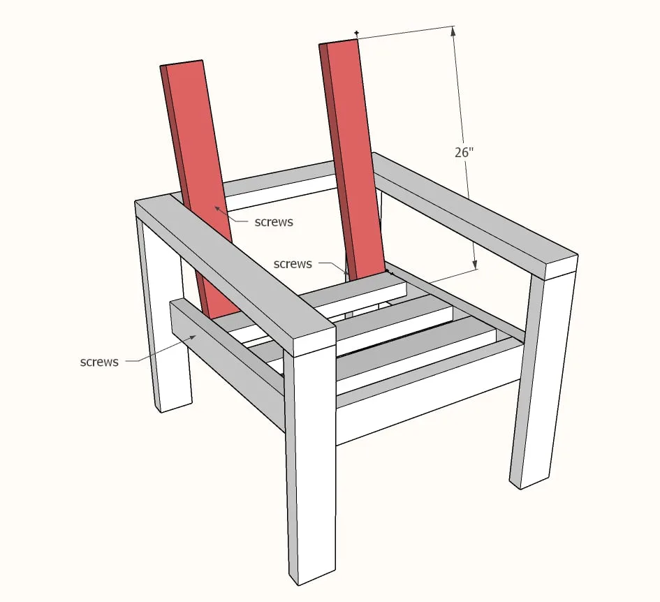 Essential Wood Outdoor Chair Frame for Standard Chair Cushion, step 6