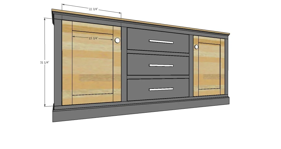 Extra Long Buffet Cabinet with Drawers, step 9