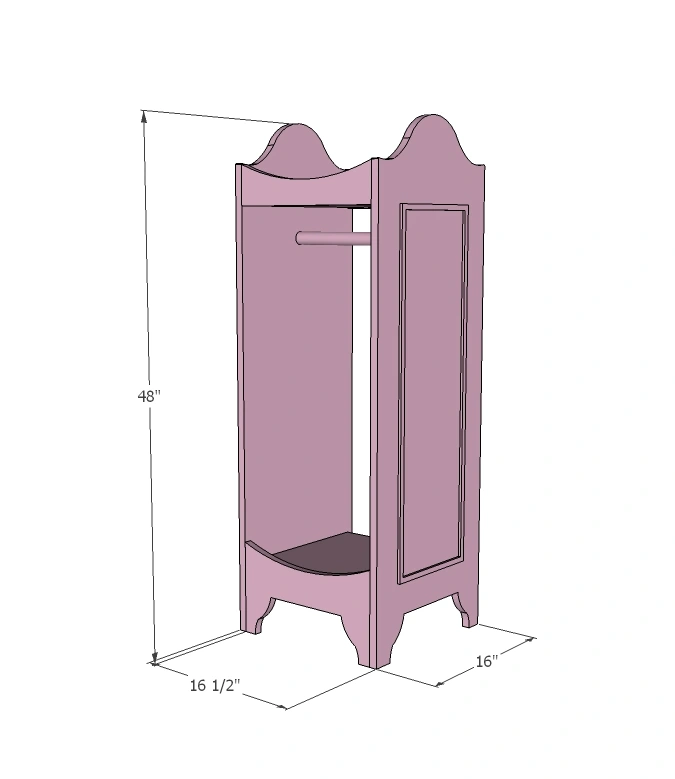 Fancy Dress Up Tower dimension diagram 1