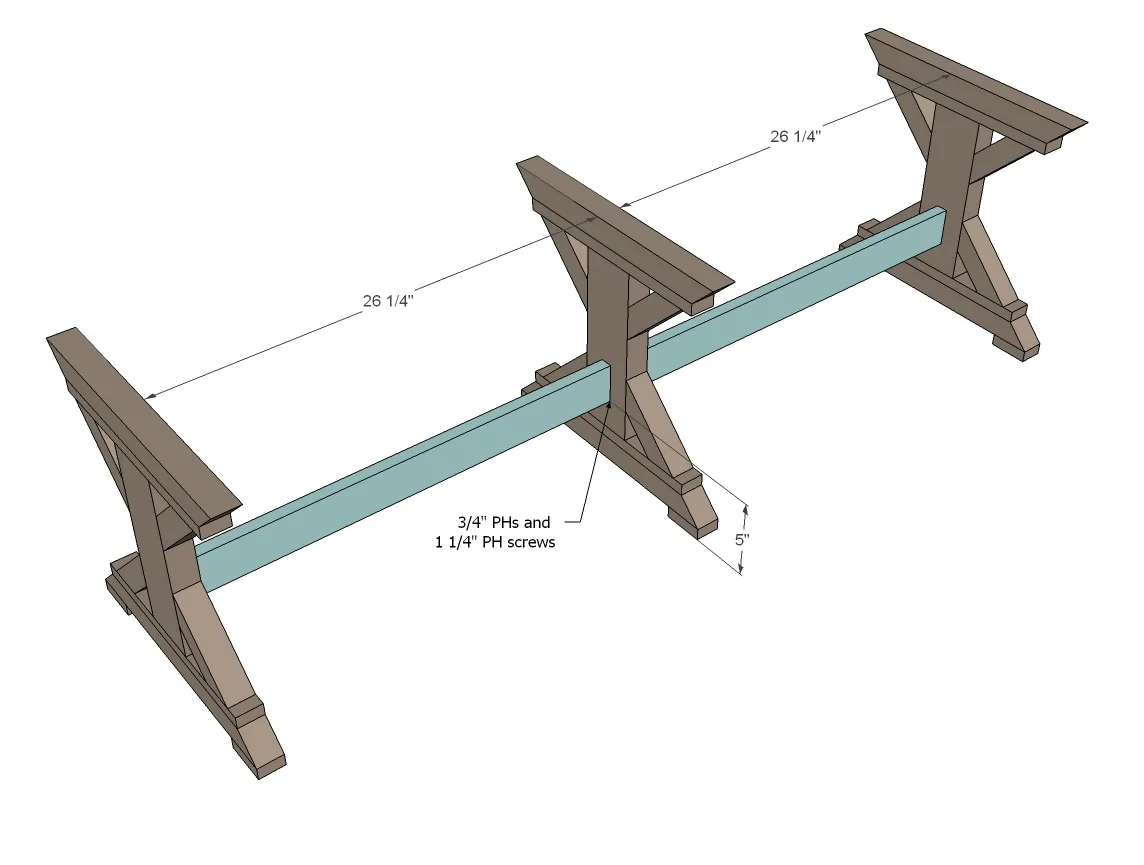 Fancy X Farmhouse Bench, step 2