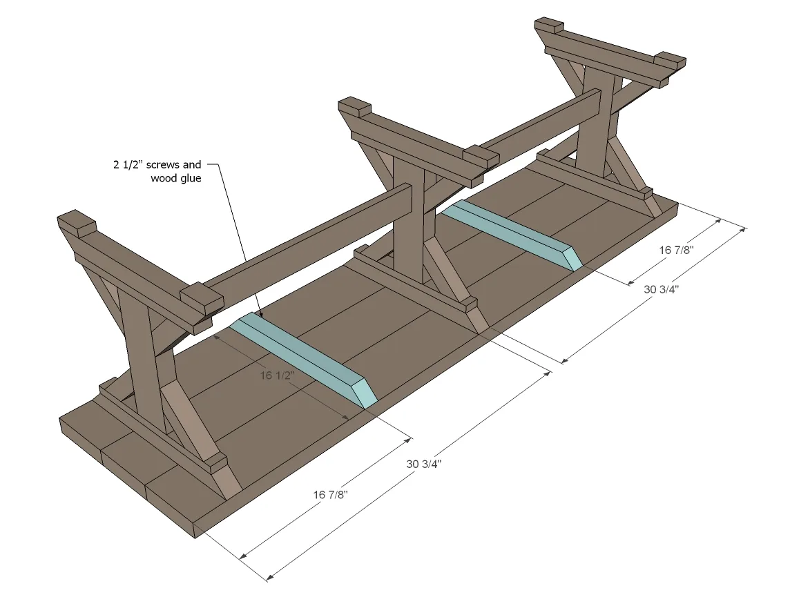 Fancy X Farmhouse Bench, step 4