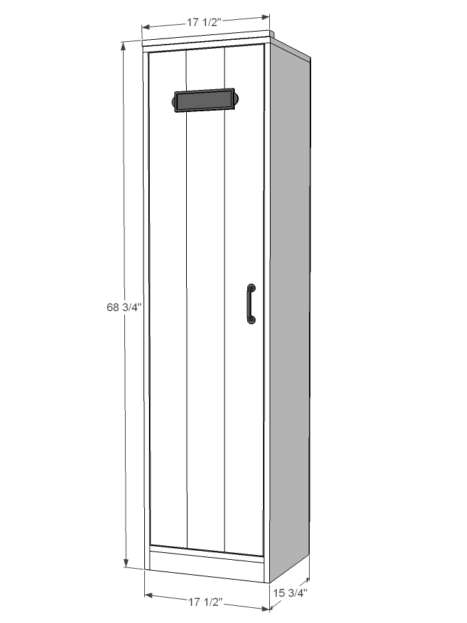 Farmhouse Modular Locker dimension diagram 1