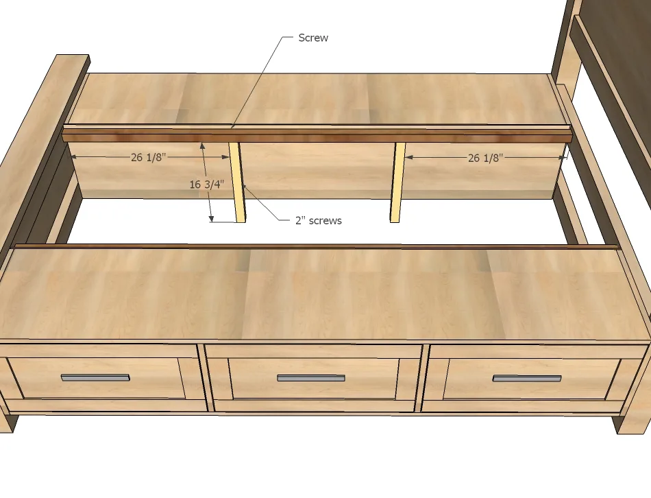 Farmhouse Storage Bed with Drawers (Queen), step 16