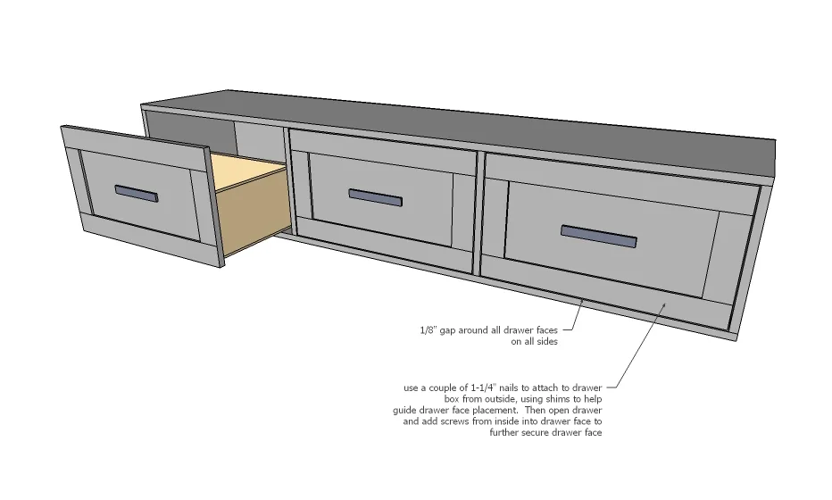 Farmhouse Storage Bed with Drawers (Twin and Full), step 9