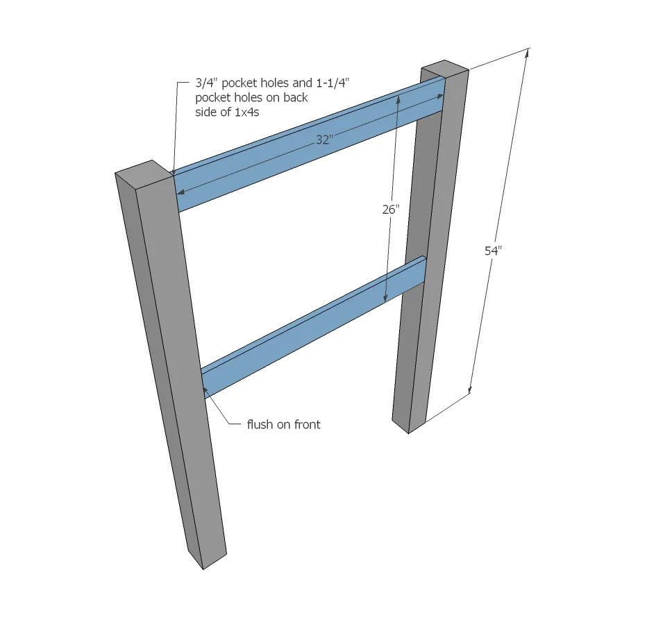 Farmhouse Storage Bed with Drawers (Twin and Full), step 1
