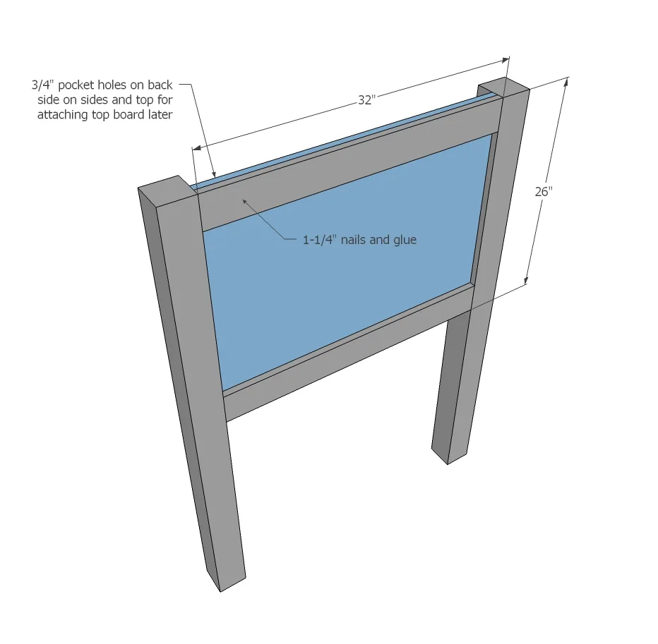 Farmhouse Storage Bed with Drawers (Twin and Full), step 2