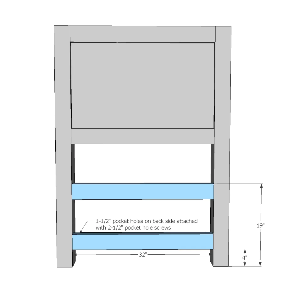 Farmhouse Storage Bed with Drawers (Twin and Full), step 3