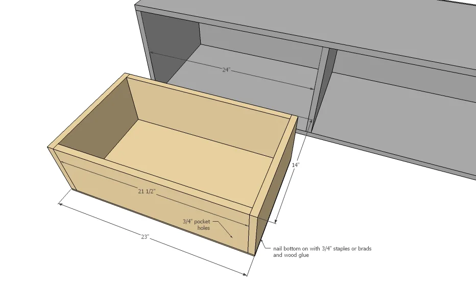 Farmhouse Storage Bed with Drawers (Twin and Full), step 7