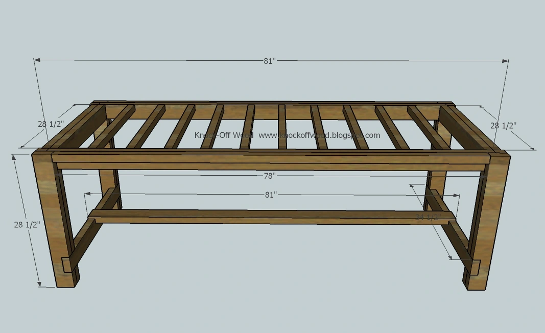 Farmhouse Table dimension diagram 1