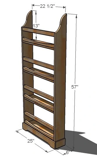 Flat Wall Book Shelves dimension diagram 1
