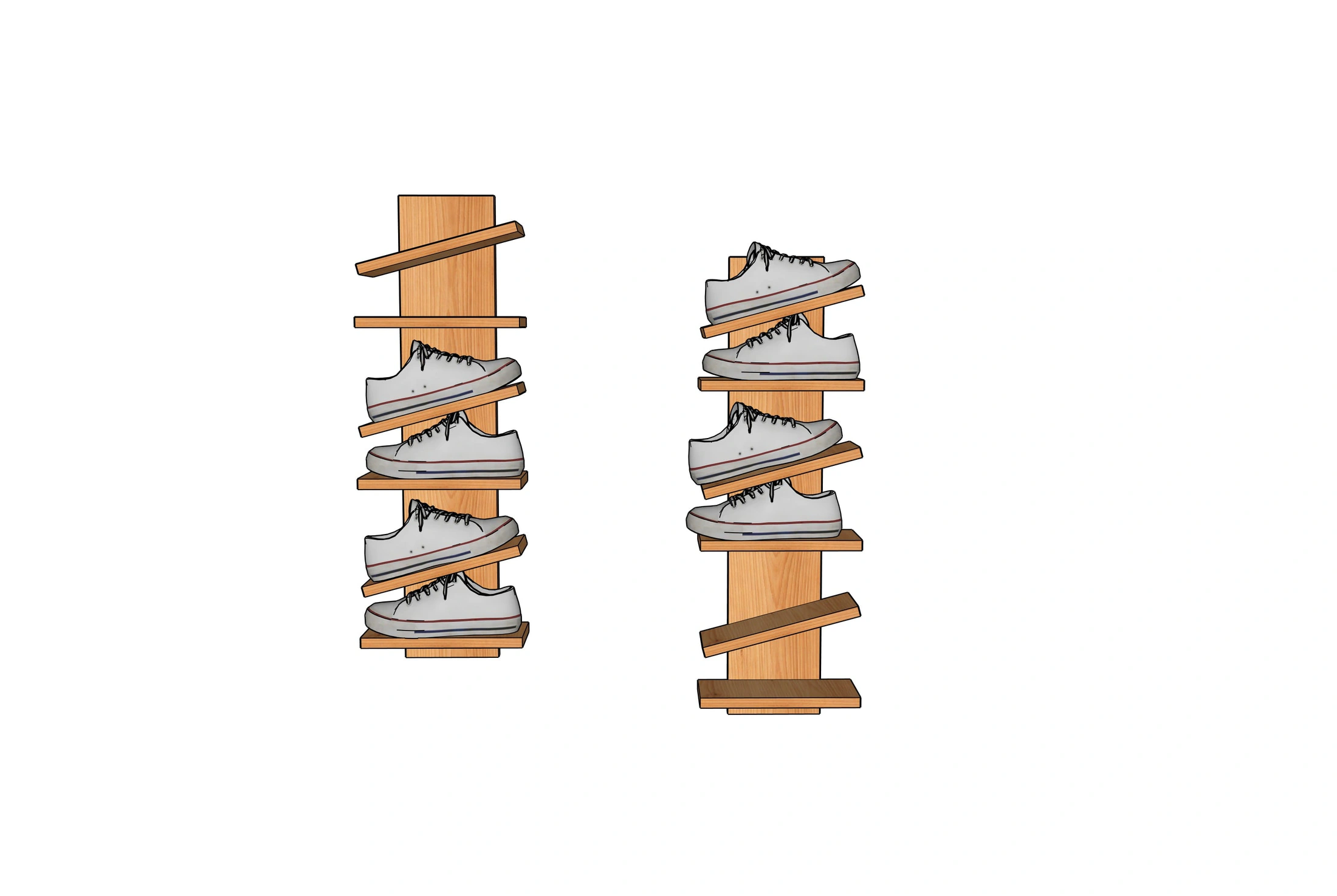 Floating Shoe Display Rack dimension diagram 1