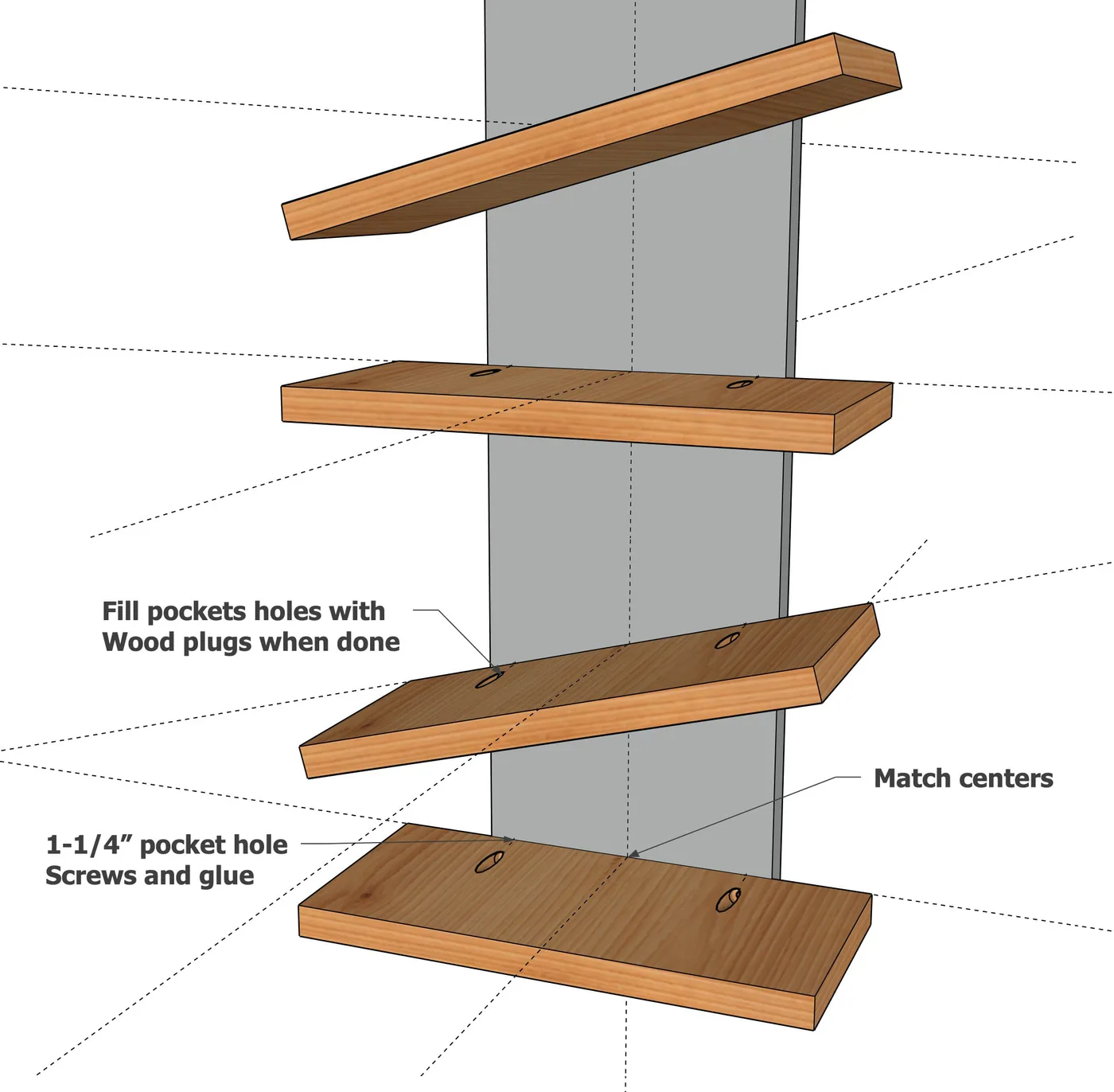 Floating Shoe Display Rack, step 3