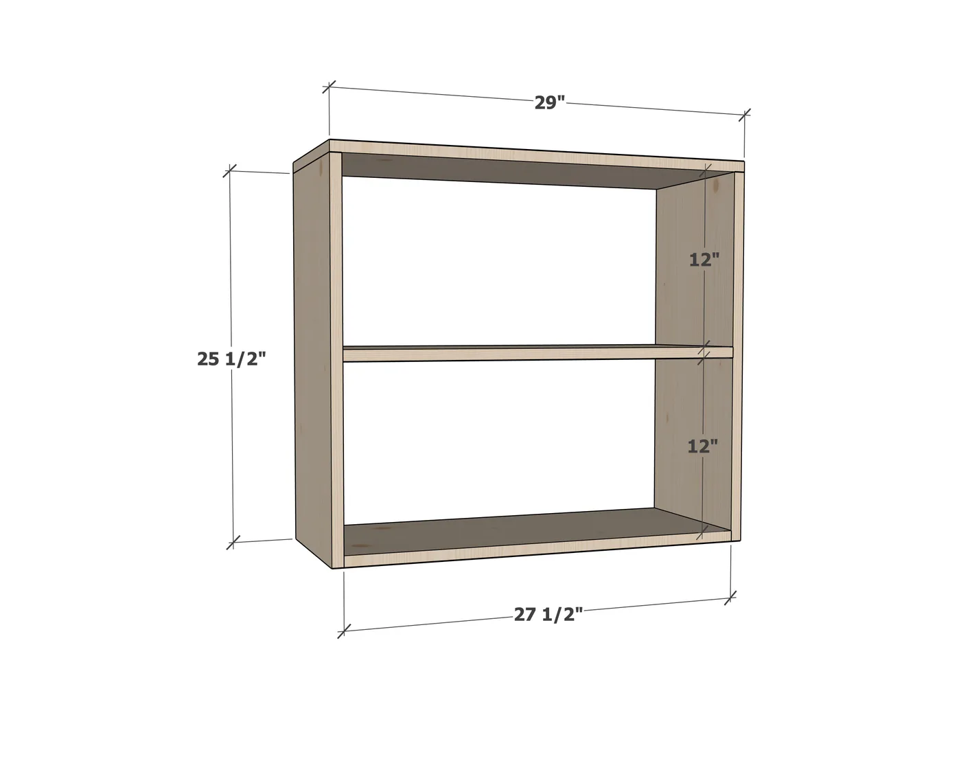 Four Cubby Hutch for the Modular Playroom Storage Wall Collection, step 1