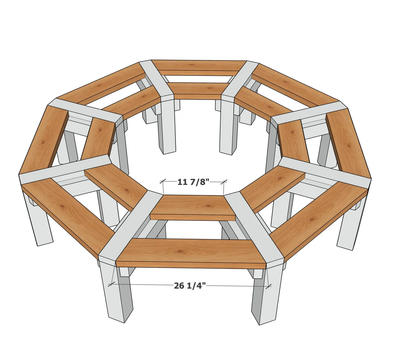 Around-the-Tree Bench, step 4