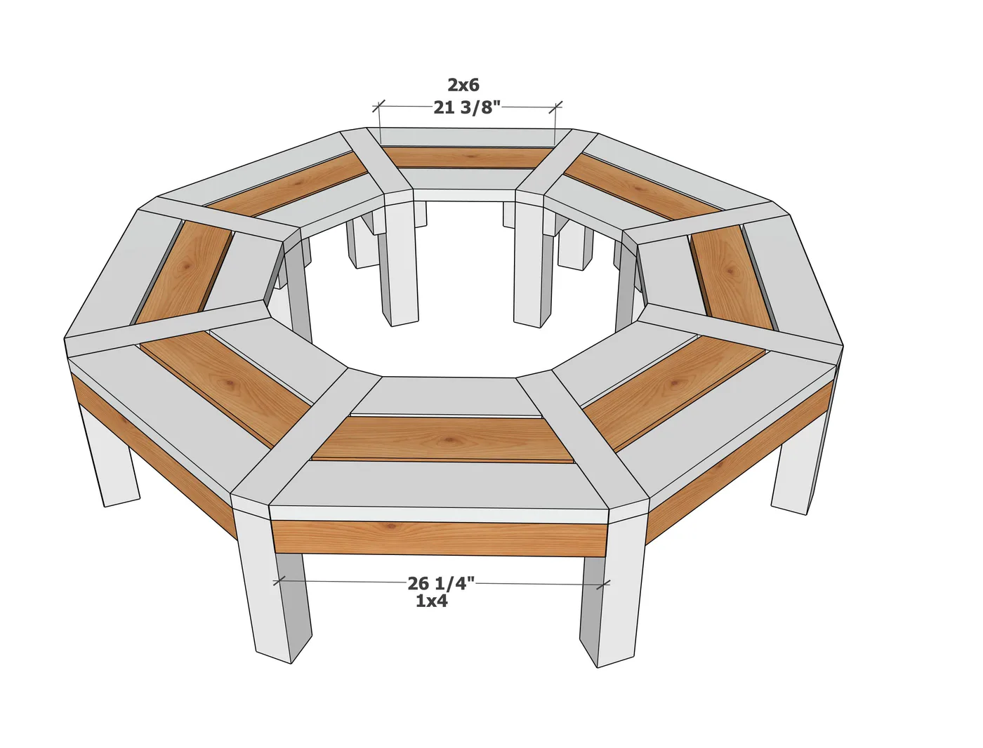 Around-the-Tree Bench, step 5