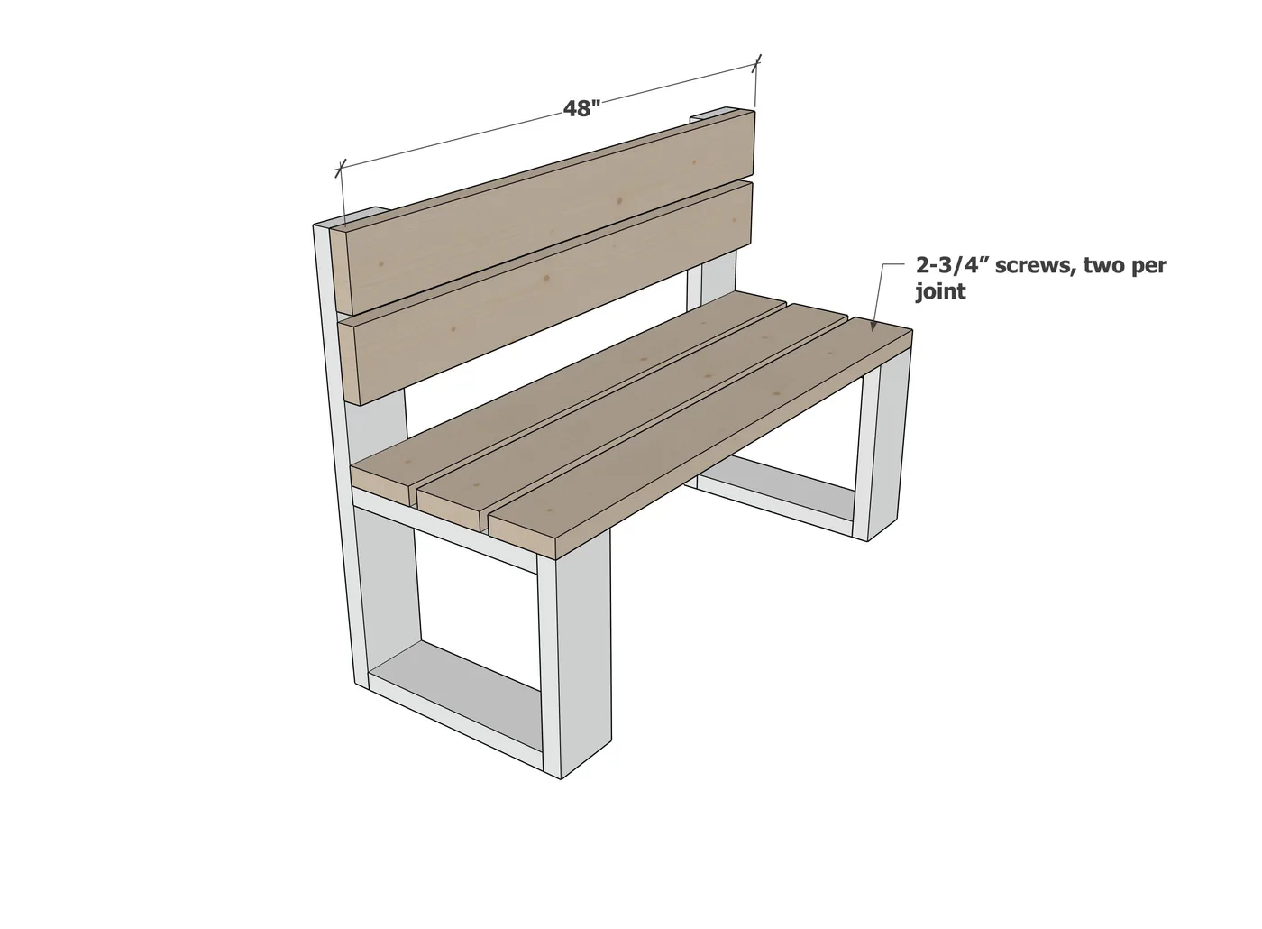Modern Bench, step 2