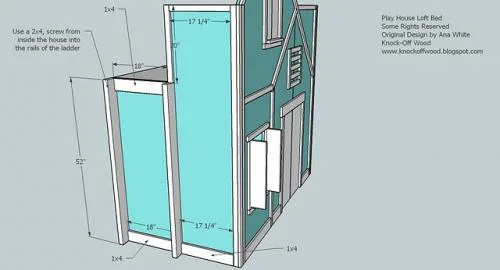 Full Height Playhouse Loft Bed, step 18