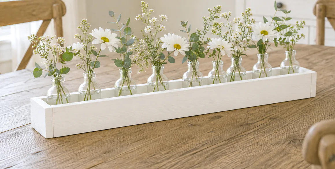 Furring Strip Linear Box for Decor, Organization, Centerpiece Display