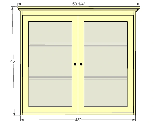 Grant Secretary Top Hutch with Doors dimension diagram 1