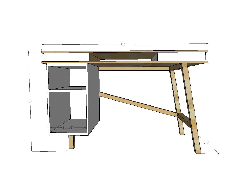 Grasshopper Base for Build Your Own Study Desk dimension diagram 1