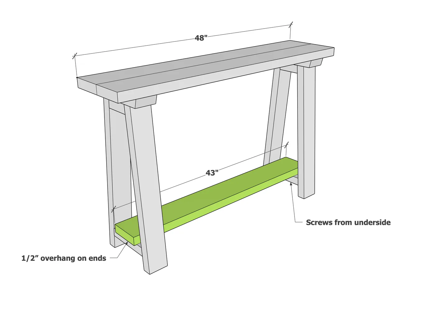 Homestead Console Table, step 3