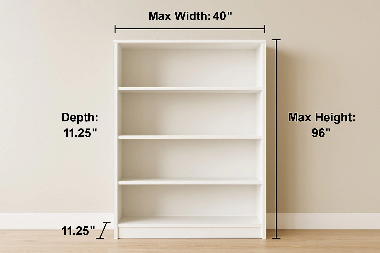 How to Build 1x12 Bookshelves with Pine Boards (With Free Custom Configurator, Diagrams & Photos) dimension diagram 1