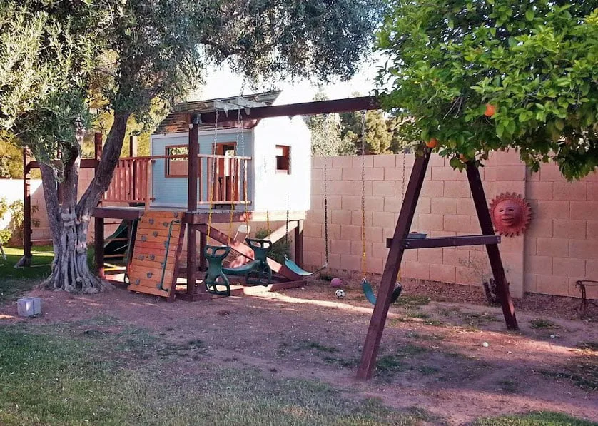How to Build a Swing Set for the Playhouse!