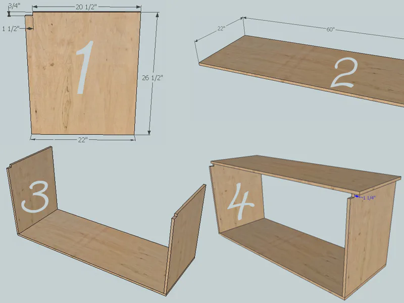 Hudson Dresser, step 1