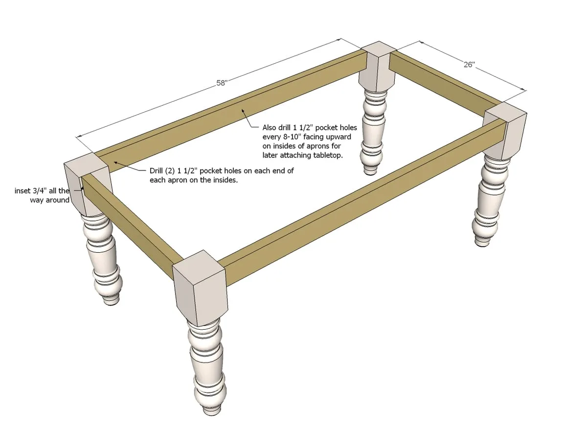 Husky Farmhouse Table, step 1