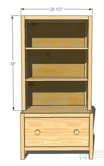 Hutch for the Cube Drawer Bench dimension diagram 1