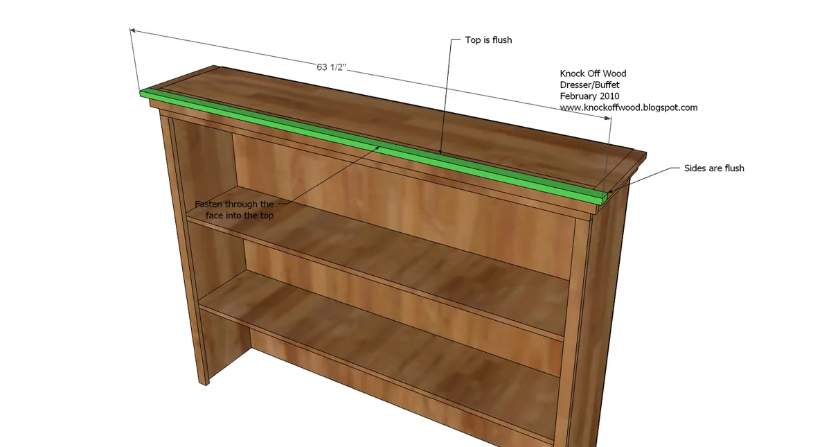 Hutch for the Open Shelf Dresser, step 9