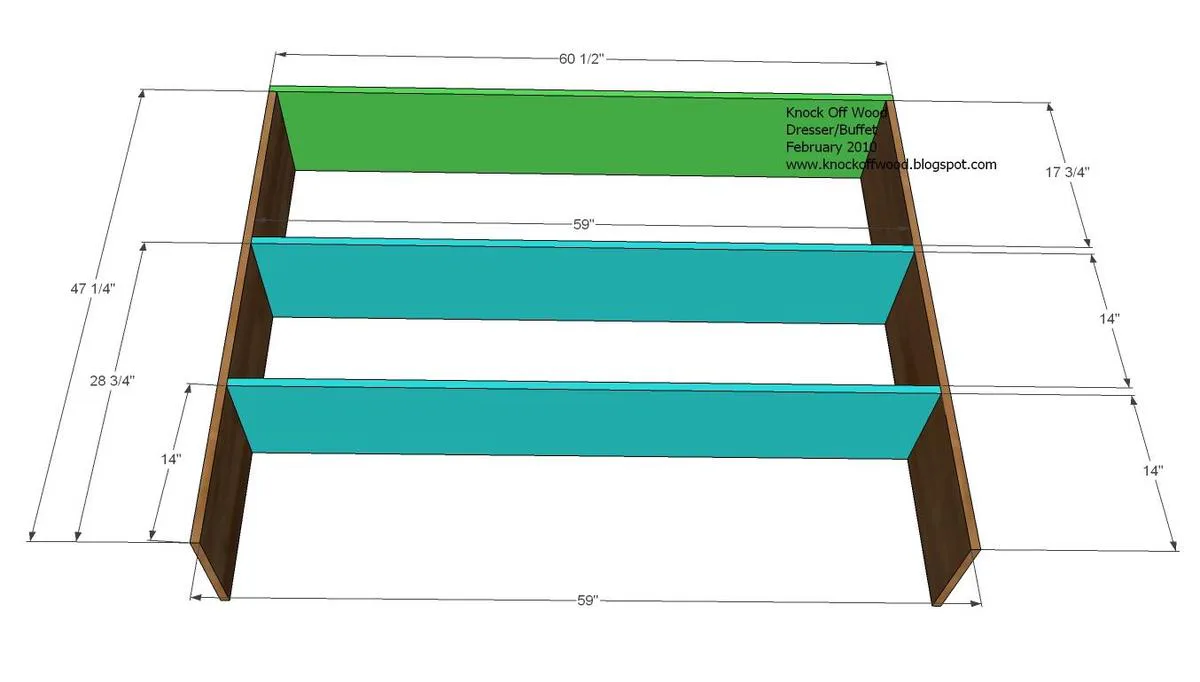 Hutch for the Open Shelf Dresser, step 1